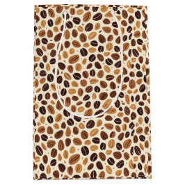 Warm Coffee Bean Roast Tones Seamless Pattern ミディアムペーパーバッグ