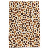 Warm Coffee Bean Roast Tones Seamless Pattern ミディアムペーパーバッグ (裏面)