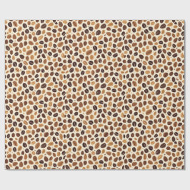 Warm Coffee Bean Roast Tones Seamless Pattern ラッピングペーパー