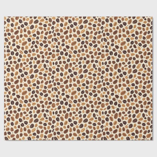 Warm Coffee Bean Roast Tones Seamless Pattern ラッピングペーパー (フラット)