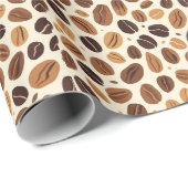 Warm Coffee Bean Roast Tones Seamless Pattern ラッピングペーパー (ロールコーナー)