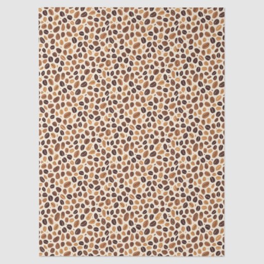 Warm Coffee Bean Roast Tones Seamless Pattern 薄葉紙 (正面)