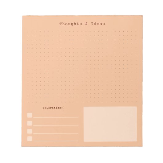 Warm, colorful retro aesthetic Thoughts & Ideas ノートパッド (正面)