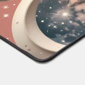 Warm Coral Celestial Moon Glow デスクマット (コーナー)