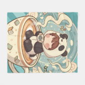 Warm & Cozy Panda Brew Fleece Blanket フリースブランケット (正面(横))