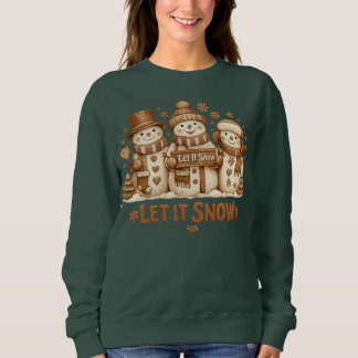 Warm & Cozy Vintage Snowmen Let It Snow スウェットシャツ