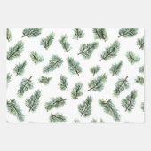 Warm Cream Green Plaid Stripes Christmas ラッピングペーパーシート (正面3)