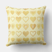 Warm Cream Minimal Hearts Valentine Gift クッション (裏面)