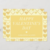 Warm Cream Minimal Hearts Valentine’s Gift シーズンカード (正面/裏面)