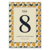 Warm Cream Pear Illustration テーブルナンバー (裏面)