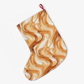 Warm Creamy Caramel Candy Streaks ラージクリスマスストッキング (裏面 (吊り時))