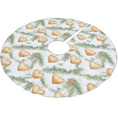 Warm Creamy Caramel Hearts Christmas Tree Branches ブラッシュドポリエステルツリースカート (アングル)