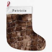 Warm Creamy Chocolate Candy Bar Christmas ラージクリスマスストッキング (正面)