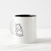 Warm Cup, Warm Day – Cute Cozy Cat Mug ツートーンマグカップ (正面左)