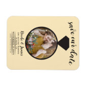 Warm Custardの結婚リングや輪写真Save the Date マグネット (横)