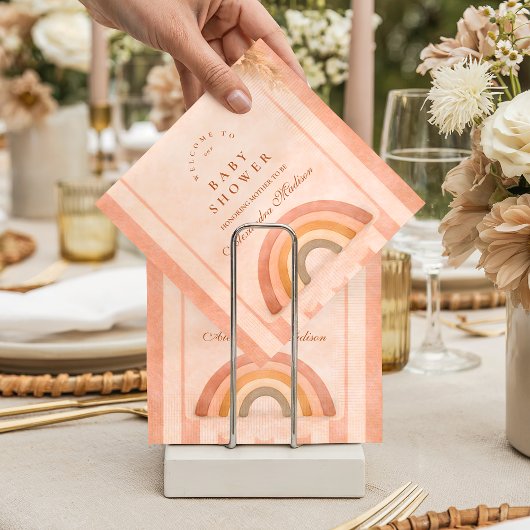 Warm Desert Boho Rainbow Baby Shower スタンダードカクテルナプキン