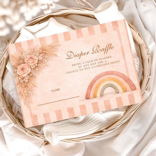 Warm Desert Boho Rainbow Diapper Raffle エンクロージャーカード
