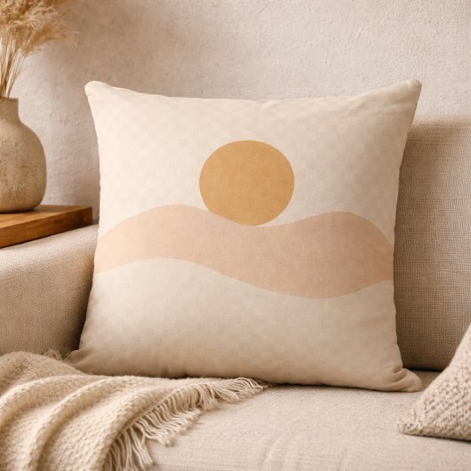 Warm Desert Glow Throw Pillow クッション