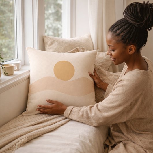 Warm Desert Glow Throw Pillow クッション