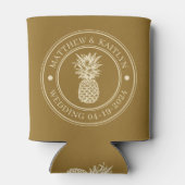 Warm Desert Pineapple Wedding Crest & Names 缶クーラー (裏面)