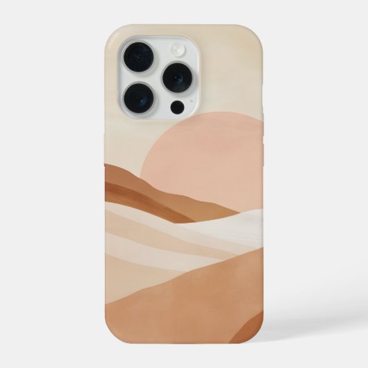 Warm Desert Sunrise Abstract Landscape Neutral iPhoneケース (裏面)