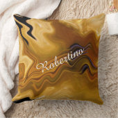 Warm Desert Tones Abstract - Personalize Name クッション (ブランケット)