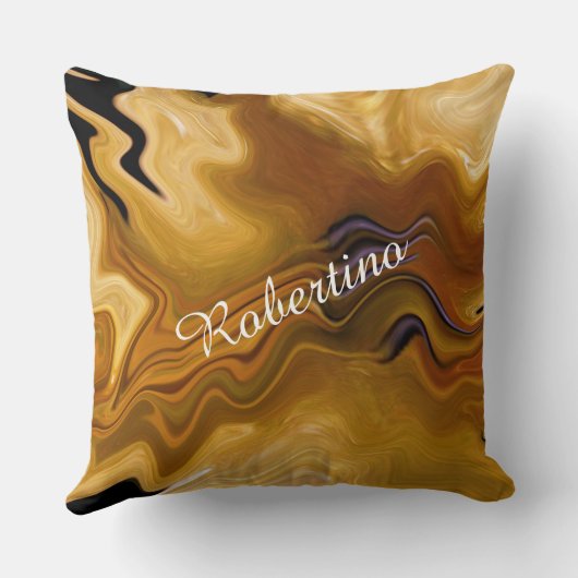 Warm Desert Tones Abstract - Personalize Name クッション (裏面)