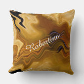 Warm Desert Tones Abstract - Personalize Name クッション (正面)