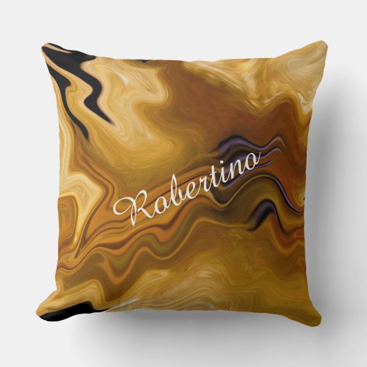 Warm Desert Tones Abstract - Personalize Name クッション (正面)