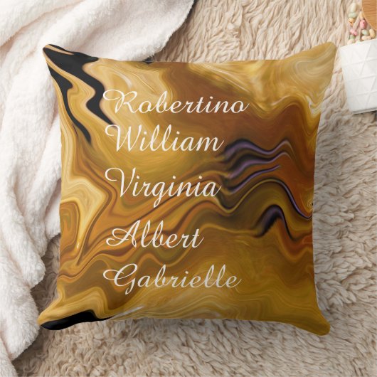 Warm Desert Tones Abstract - Personalize Names クッション (ブランケット)