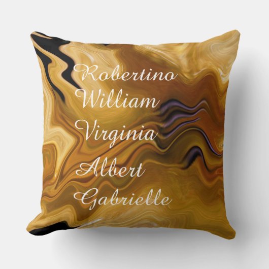 Warm Desert Tones Abstract - Personalize Names クッション (正面)