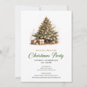 Warm Earthy Colors Christmas Tree Holiday Invite 招待状 (正面)