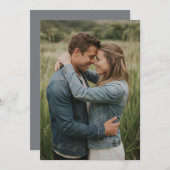 Warm Earthy Denim Photo 招待状 (正面/裏面)