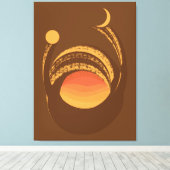 Warm Energy Sun and Moon Duality Abstract キャンバスプリント (インサイチュ (ウッドフロア))