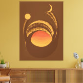 Warm Energy Sun and Moon Duality Abstract キャンバスプリント (インサイチュ (リビング))