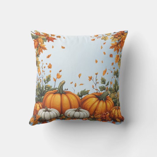 Warm Fall Themed Throw Pillow クッション (裏面)
