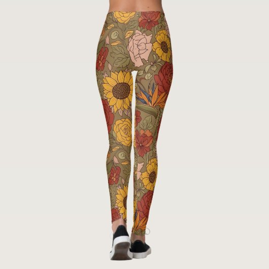 Warm Floral Patterned Legging レギンス (裏面)
