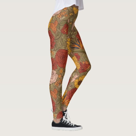 Warm Floral Patterned Legging レギンス (右)