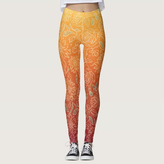 Warm Floral Patterned Legging レギンス (正面)