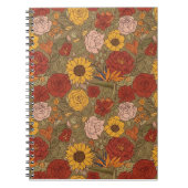 Warm Floral Patterned Notebook ノートブック (正面)