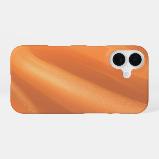 Warm Flowing Orange Abstract Marble Phone Case iPhone 16ケース (裏面横)