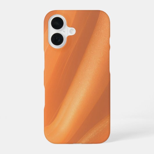 Warm Flowing Orange Abstract Marble Phone Case iPhone 16ケース (裏面)