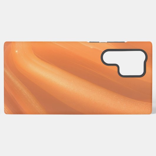 Warm Flowing Orange Abstract Marble Phone Case Samsung Galaxyケース (裏面横)