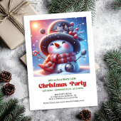 Warm funny snowman invite holiday party digital 招待状