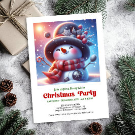 Warm funny snowman invite holiday party digital 招待状