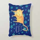 Warm Fuzzies & Winter Flurries Christmas Cat  アクセントクッション (正面(垂直))
