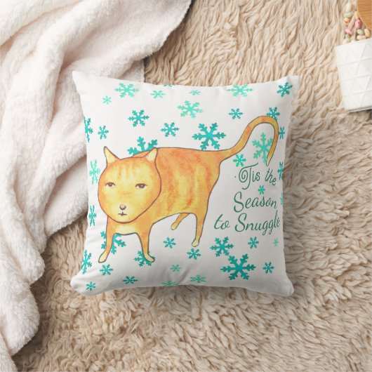 Warm Fuzzies & Winter Flurries Christmas Cat クッション (ブランケット)