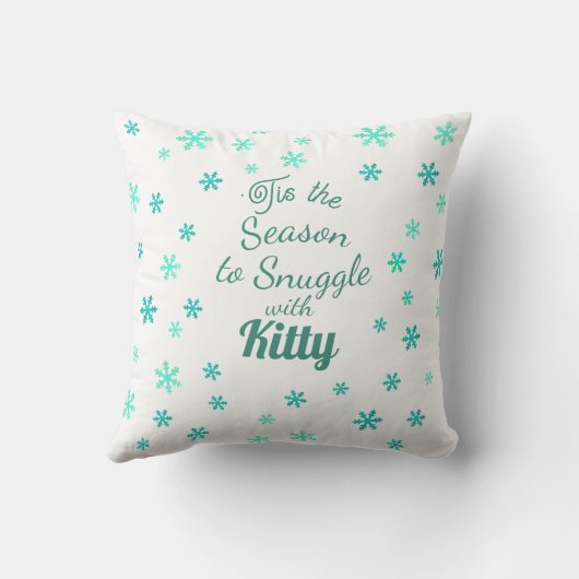 Warm Fuzzies & Winter Flurries Christmas Cat クッション (裏面)