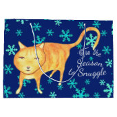 Warm Fuzzies & Winter Flurries Christmas Cat ラージペーパーバッグ (裏面)