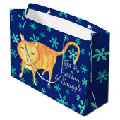 Warm Fuzzies & Winter Flurries Christmas Cat ラージペーパーバッグ (裏面アングル)